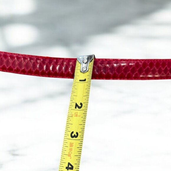 Vintage Genuine Snake Skin Red Leather Belt Size Medium - Picture 8 of 9